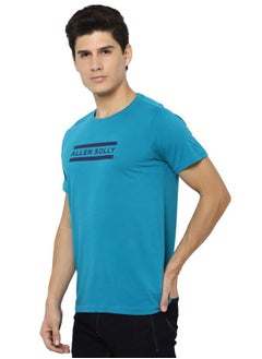 ألين سولي تي شيرت ألين سولي رجالي سادة بقصّة عادية (Askcqrgf471321_Teal_M)  - Image 2