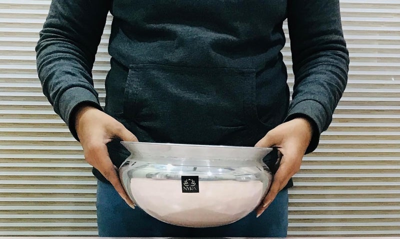 NYRA Aluminium Handi with Lid Machine Glossy Finish Biryani Rice Cooking Pot Dhari Patiya Tope Patila Vessel Deg Degchi Available in 4 Different Sizes Extra Large 6 LTR Silver - Image 4
