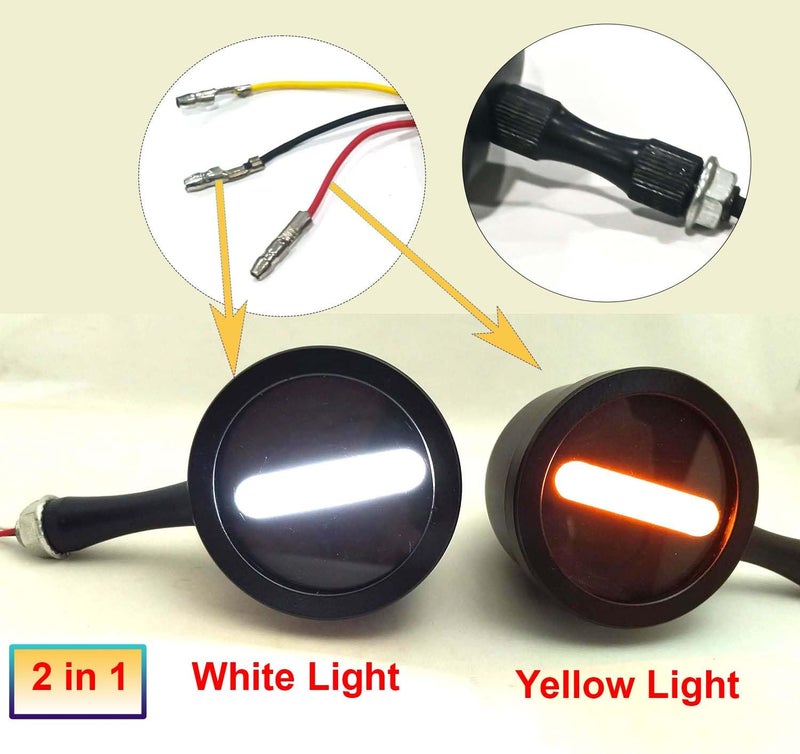 AUTO PEARL Motorcycle Minus SIgn - Indicator Yellow and White Motorbike Lamp Waterproof compatible with Hunter 350 - Image 3