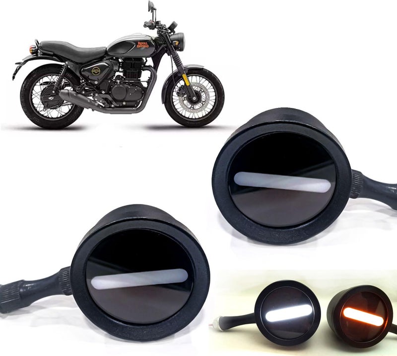 AUTO PEARL Motorcycle Minus SIgn - Indicator Yellow and White Motorbike Lamp Waterproof compatible with Hunter 350 - Image 1