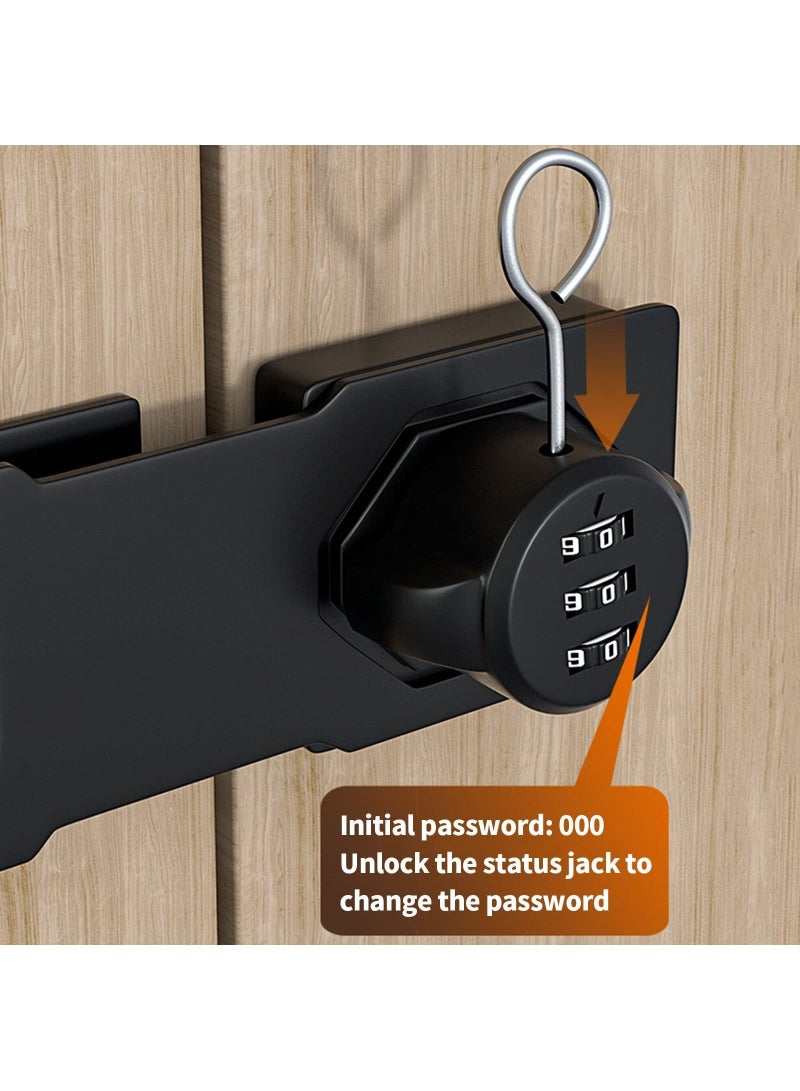 Household Cabinet Password Locks, Door Combination Lock, Lock Clasp w/Screws for Cabinet, Privacy can use Mailbox, Pet Doors, Office File Black - Image 5