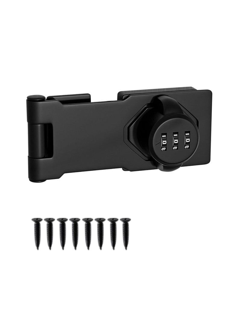 Household Cabinet Password Locks, Door Combination Lock, Lock Clasp w/Screws for Cabinet, Privacy can use Mailbox, Pet Doors, Office File Black - Image 1