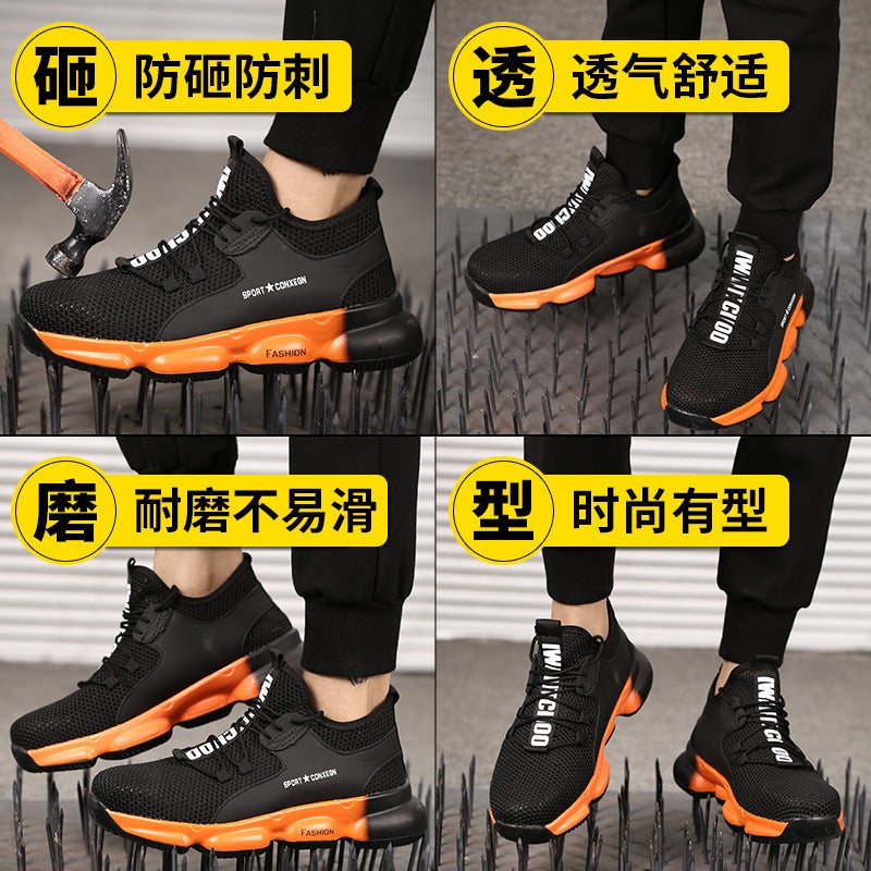 Manufacturers Supply Anti-Smash And Anti-Puncture Safety Shoes For Men'S Summer Breathable Shock-Absorbing Lightweight Air Cushion Safety Shoes For Construction Site - Image 3