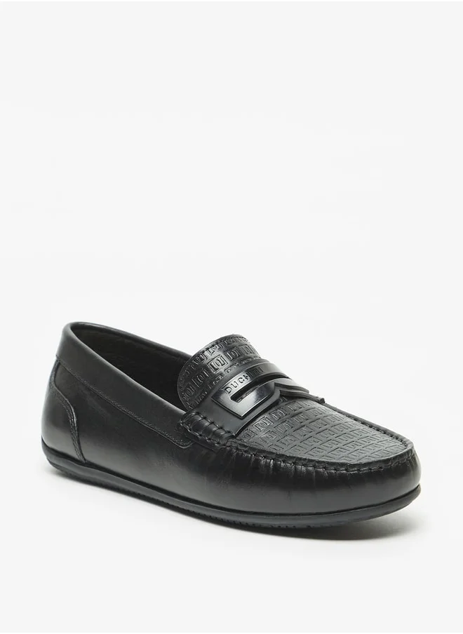 DUCHINI Boys Mister Textured Slip-On Moccasins