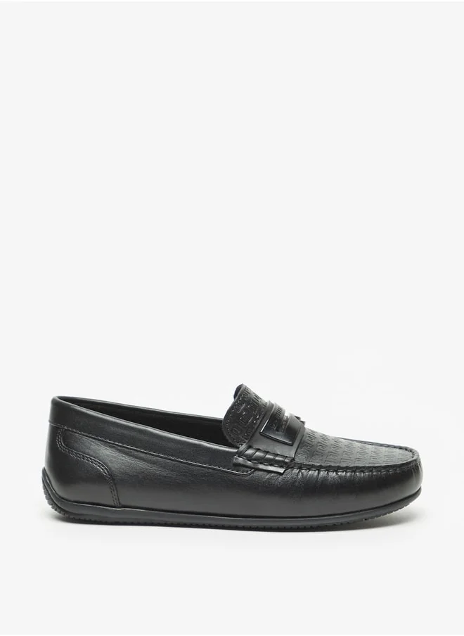 DUCHINI Boys Mister Textured Slip-On Moccasins