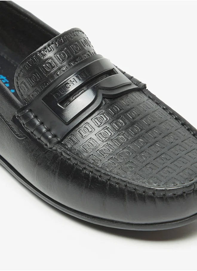 DUCHINI Boys Mister Textured Slip-On Moccasins