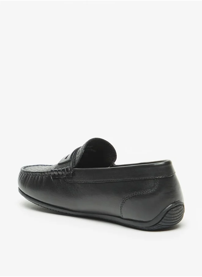 DUCHINI Boys Mister Textured Slip-On Moccasins