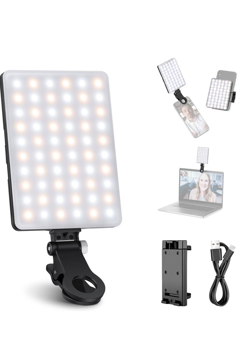 NEEWER Basic Selfie Light with Front & Back Phone Clip, 60 LED 2000mAh Rechargeable CRI - Image 1