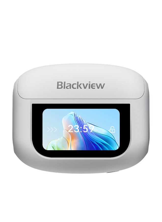 Blackview Blackview AirBuds 12 IPX7 Waterproof ANC/ENC Noise Cancellation In-ear TWS Earbuds Ivory White  - Image 1