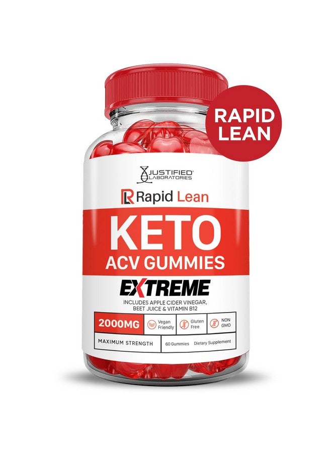 Justified Laboratories Rapid Lean Keto ACV Gummies Extreme 2000MG Rapid Lean Keto Gummies Apple Cider Vinegar Formulated with Pomegranate Beet Juice Powder B12 Vegan Non GMO 60 Gummys - Image 3