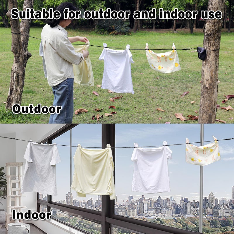 EXVITAL Portable Travel Clothesline Lightweight Camping Clothes Line with 24 Beads for Indoor Hotels Backyard, Outdoor Cruise Ships, RVs, Tents, 11.5 Feet - Image 5
