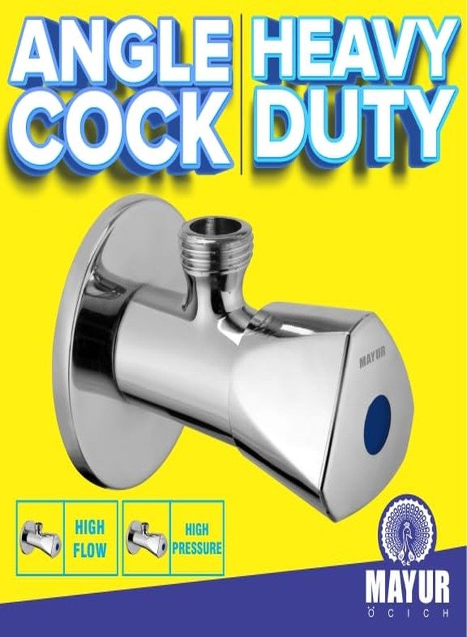MAYUR ÖCICH Bathroom Wall Mounted Brass Angle Valve With Wall Flange | Concealed Stop Cock For Kitchen, Chrome Finished(Set of 12) TRI-1 - Image 3