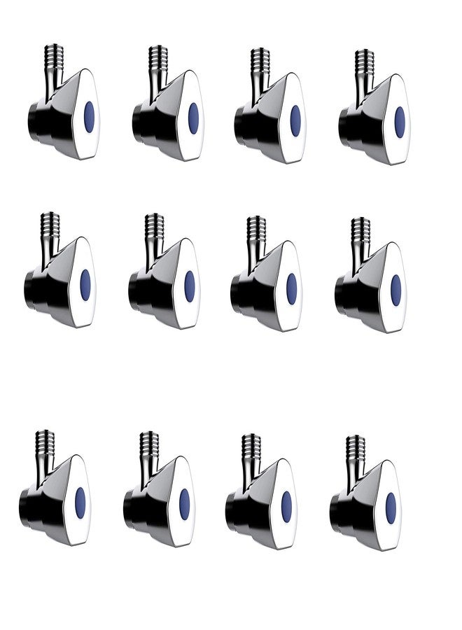 MAYUR ÖCICH Bathroom Wall Mounted Brass Angle Valve With Wall Flange | Concealed Stop Cock For Kitchen, Chrome Finished(Set of 12) TRI-1 - Image 1