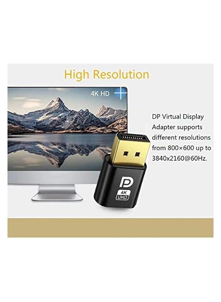 erorex DisplayPort HDMI Dummy Plug Display Emulator EDID, DP Virtual for PC 4K 1080Pb (fit Headless 2560x1600@60Hz)-2Pack, Compatible with Windows, Mac OS, Linux - Image 2