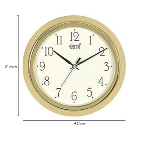 Ajanta Decorative Wall Clock – Ivory Plastic Frame, 28 x 28 x 3.5 cm | Quartz Analog Clock for Home, Office & Living Room - Image 4