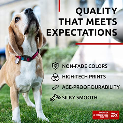 WAUDOG Nylon Dog Collar - Adjustable Dog Collar for Large Dogs, Small & Medium Dogs - Puppy Collars for Large Breed Dogs - Boy & Girl Dog Collars with Durable Plastic Buckle and QR Dog Tag - Image 5