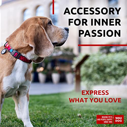 WAUDOG Nylon Dog Collar - Adjustable Dog Collar for Large Dogs, Small & Medium Dogs - Puppy Collars for Large Breed Dogs - Boy & Girl Dog Collars with Durable Plastic Buckle and QR Dog Tag - Image 2