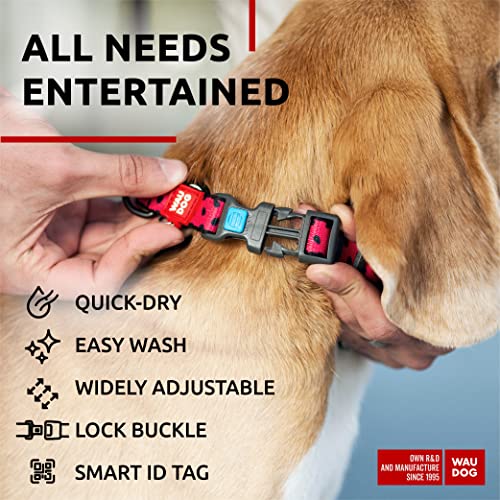 WAUDOG Nylon Dog Collar - Adjustable Dog Collar for Large Dogs, Small & Medium Dogs - Puppy Collars for Large Breed Dogs - Boy & Girl Dog Collars with Durable Plastic Buckle and QR Dog Tag - Image 4