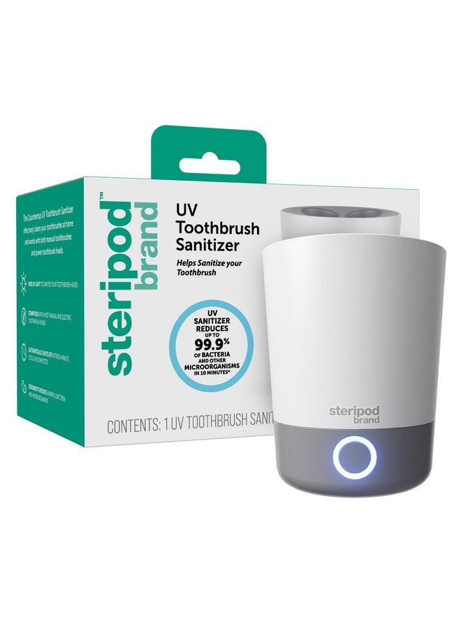 ستيريبود معقم فرشاة الأسنان المنزلي UV من ماركة Steripod، يقلل من الكائنات الدقيقة الضارة، حامل فرشاة الأسنان ومحطة التنظيف، يحمل أربع فرش أسنان - Image 1