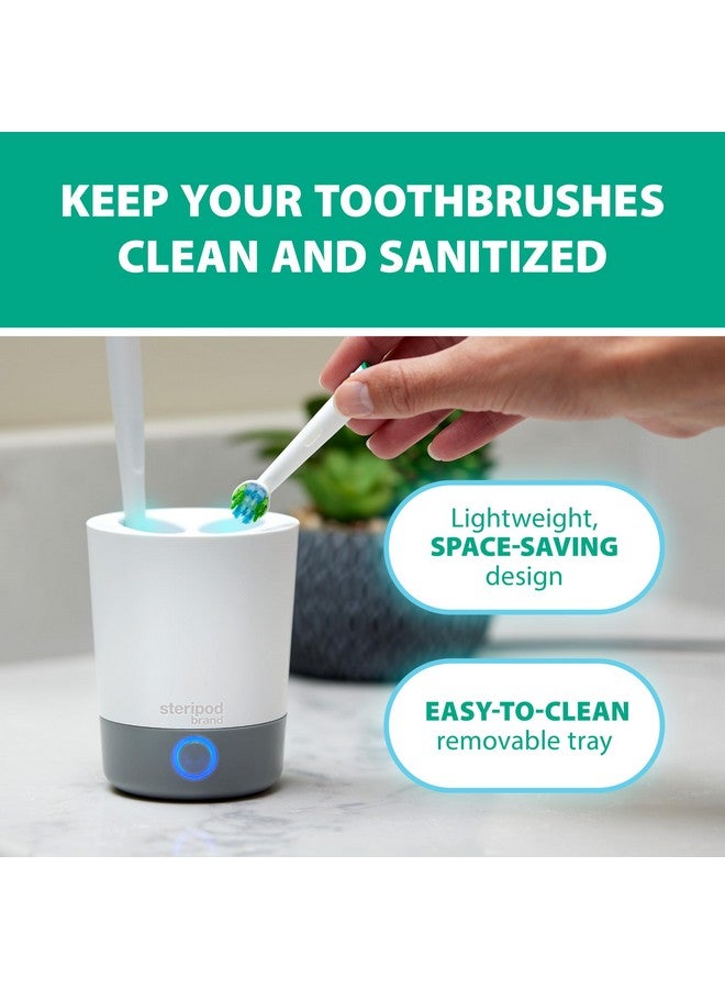 ستيريبود معقم فرشاة الأسنان المنزلي UV من ماركة Steripod، يقلل من الكائنات الدقيقة الضارة، حامل فرشاة الأسنان ومحطة التنظيف، يحمل أربع فرش أسنان - Image 5