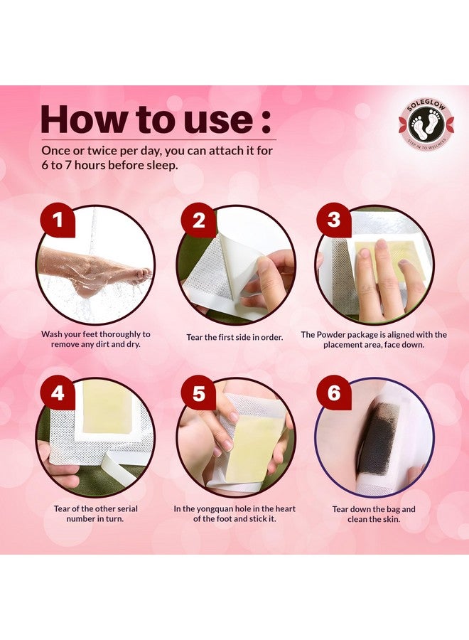 Soleglow Ultra Premium Detox Foot Patches - Cleansing Toxin Remover Foot Pads For Men And Women Stress Relief & Detoxification (10 Patches) (Pack Of 1) (Rose) - Image 5