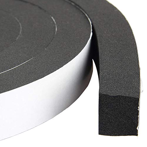 MXCELL High Density Foam Tape Waterproof Sealing Strip CR Strips Neoprene Single-Sided Adhesive EVA Seal 1" X 3/4" X 13Ft - Image 1