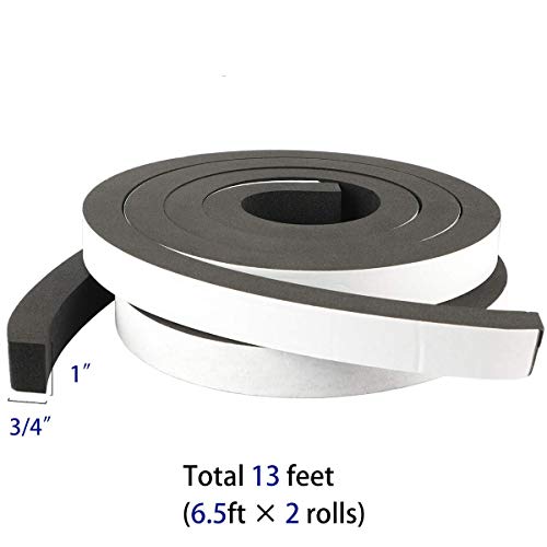 MXCELL High Density Foam Tape Waterproof Sealing Strip CR Strips Neoprene Single-Sided Adhesive EVA Seal 1" X 3/4" X 13Ft - Image 2