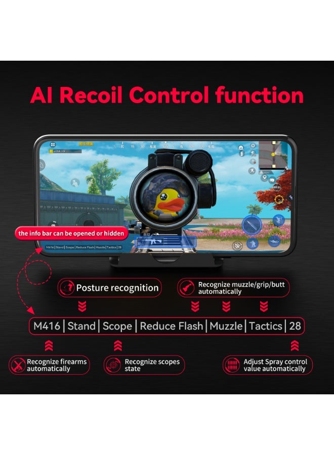 Classic Mobile Gaming Keyboard Mouse Converter Set 5 in 1 Mobile Game Combo Pack for Android HarmonyOS Hyper OS Samsung, Recoil Control Function Wireless Connection