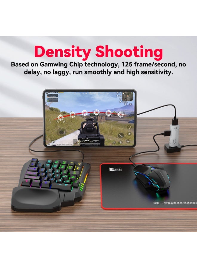 General Classic Mobile Gaming Keyboard Mouse Converter Set 5 in 1 Mobile Game Combo Pack for Android HarmonyOS Hyper OS Samsung, Recoil Control Function Wireless Connection  - Image 3