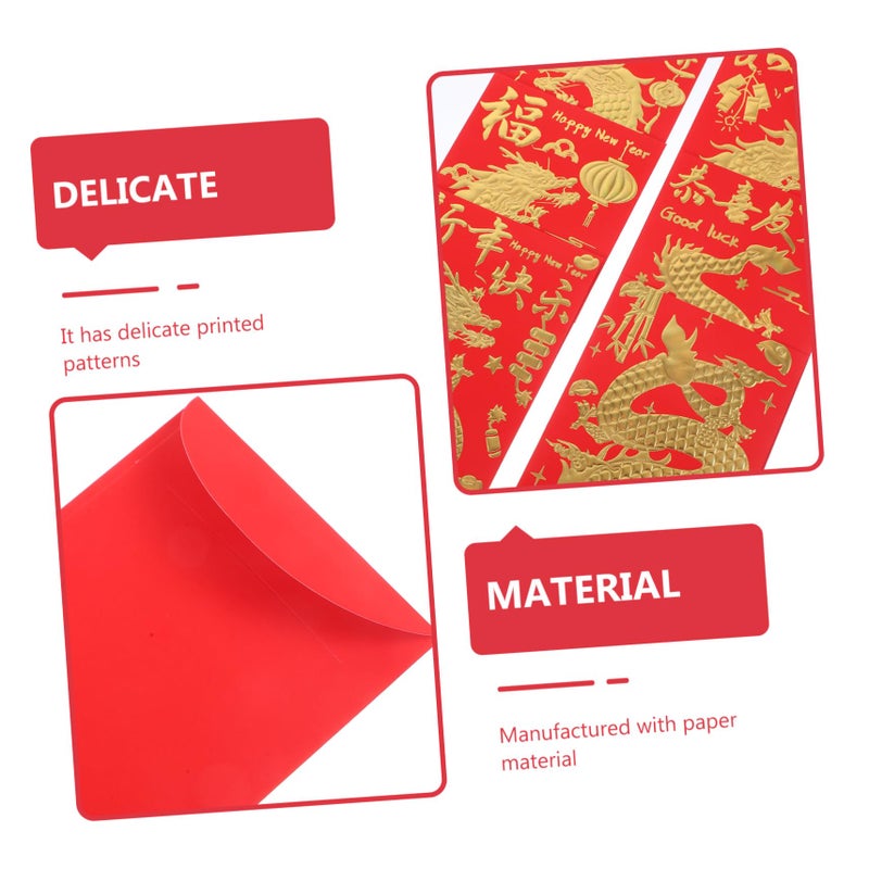 Chinese Red Envelopes 30pcs Dragon Year Design Luck Money Packets for Weddings Celebrations - Image 4