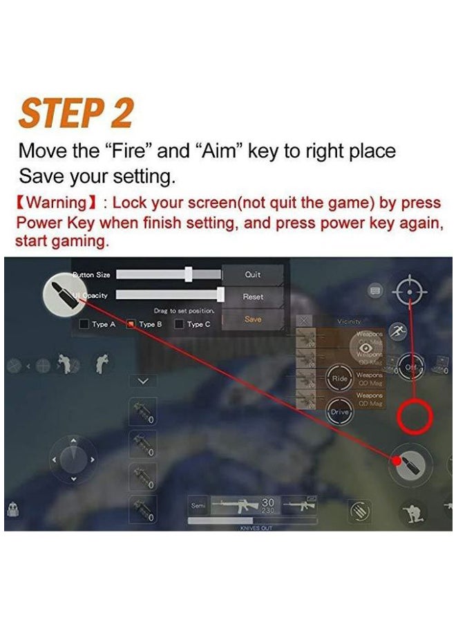 ذراع تحكم مزودة بزرين أيسر وأيمن للتحكم في إطلاق النار في لعبة PUBG - Image 4