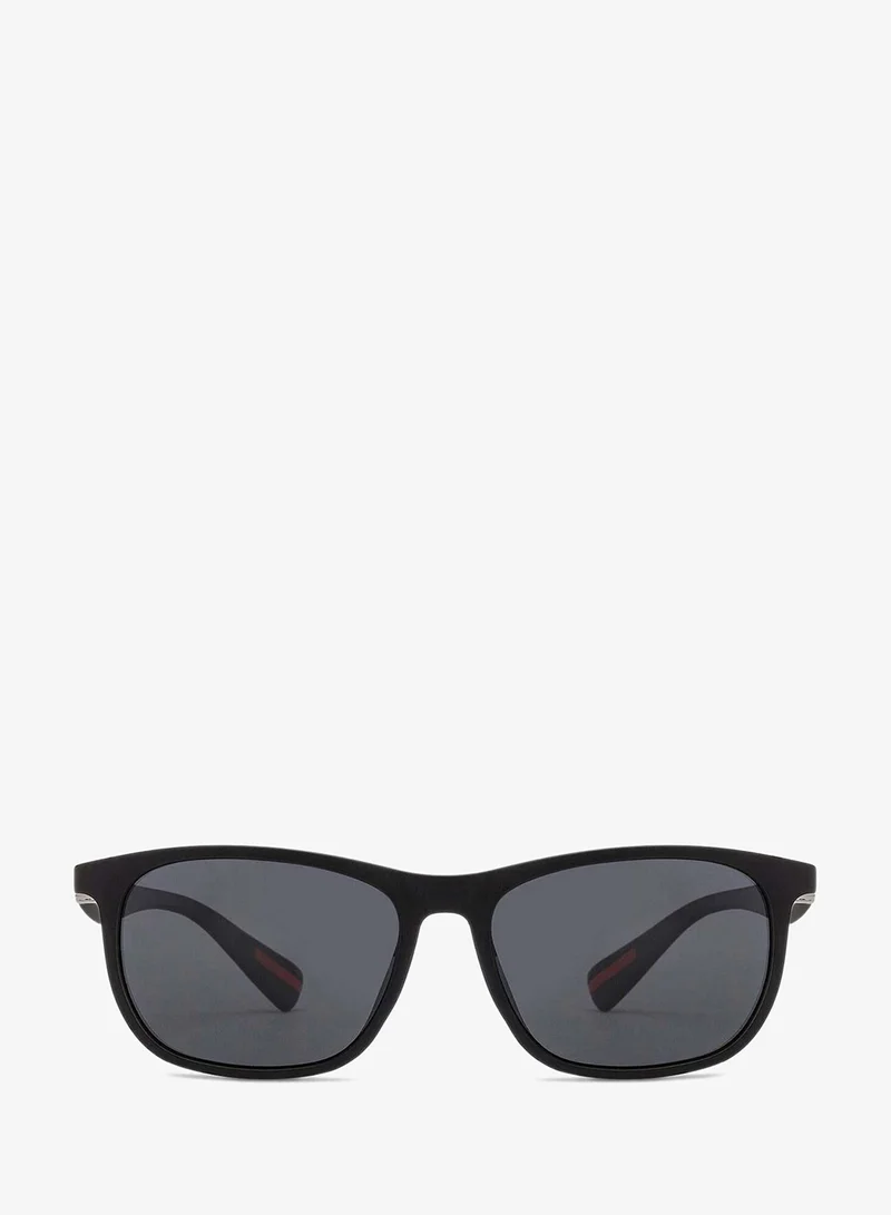 Vincent Chase Vincent Chase By Lenskart | Full Rim Square Branded Latest and Stylish Sunglasses | Polarized and 100% UV Protected | Men & Women | Large | LA S13163 (Color:-Black/Lens Grey)-Pack of 1