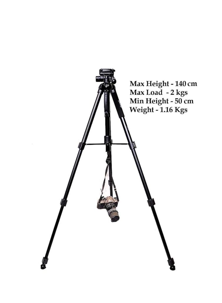 Jmary KP-2234 Professional Aluminium Tripod for All DSLR Cameras (Black) - Image 3