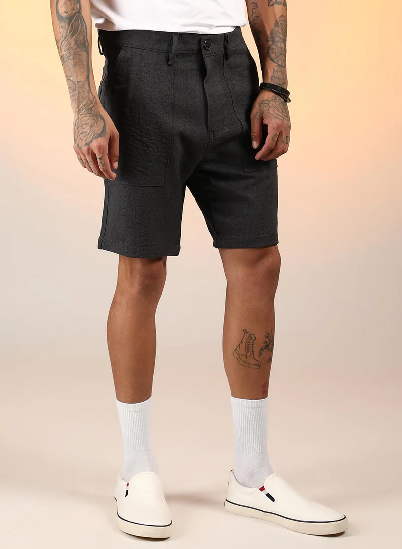 CAHOOT  Men's Charcoal Grey Tailored Carpenter Shorts for Men | Best Price UAE