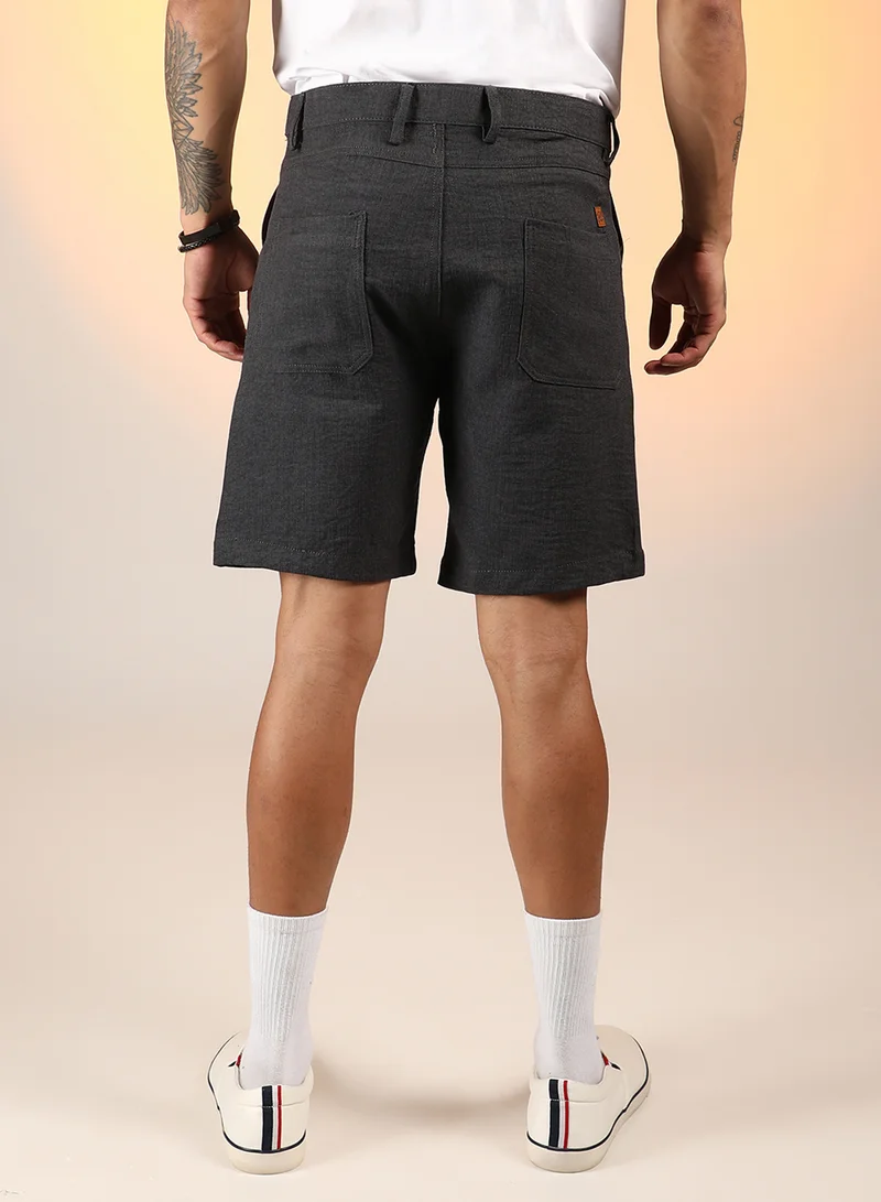 CAHOOT  Men's Charcoal Grey Tailored Carpenter Shorts for Men | Best Price UAE