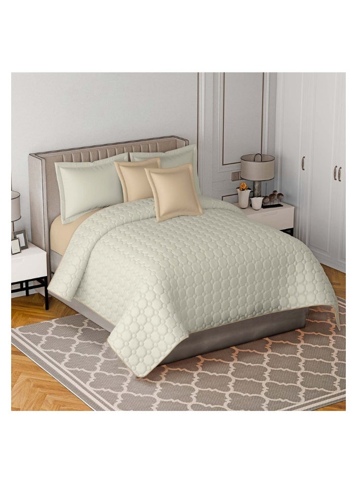 SMART HOME 100% Microfiber King Size Bedspread for Two People, Geometric Design Bed Cover, Reversible, Set of 6, King Size 250X230 cm - Image 1