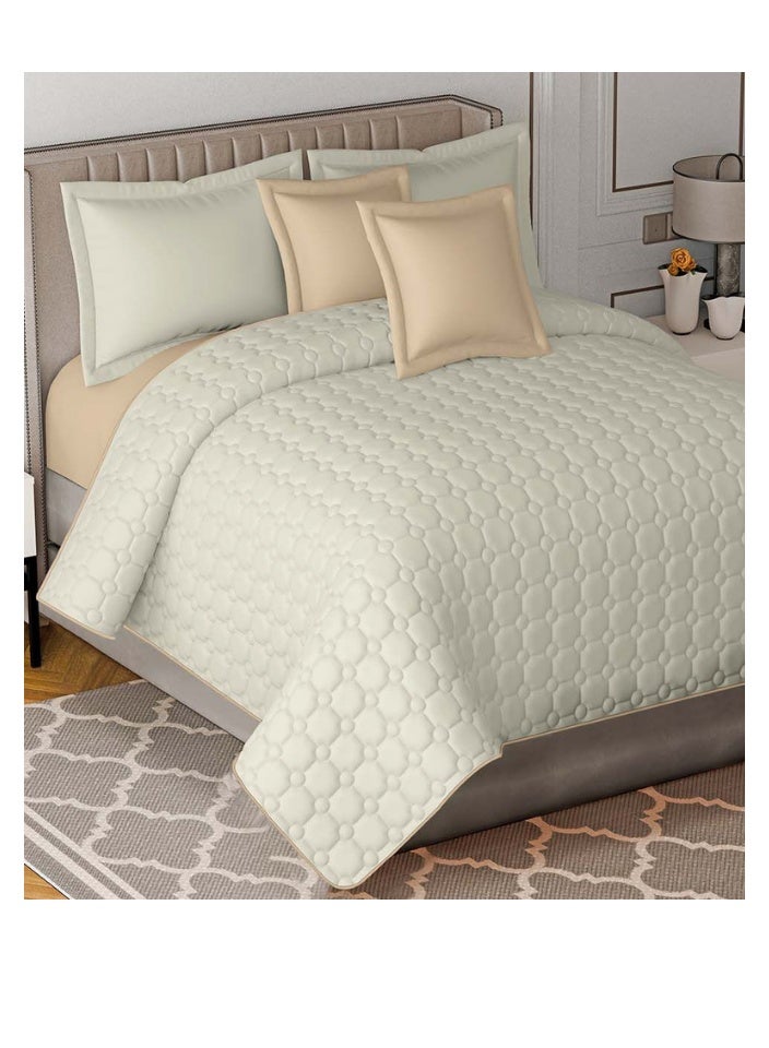 SMART HOME 100% Microfiber King Size Bedspread for Two People, Geometric Design Bed Cover, Reversible, Set of 6, King Size 250X230 cm - Image 2