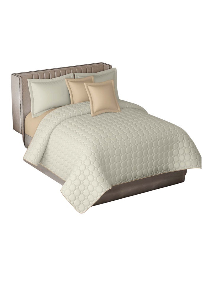 SMART HOME 100% Microfiber King Size Bedspread for Two People, Geometric Design Bed Cover, Reversible, Set of 6, King Size 250X230 cm - Image 4