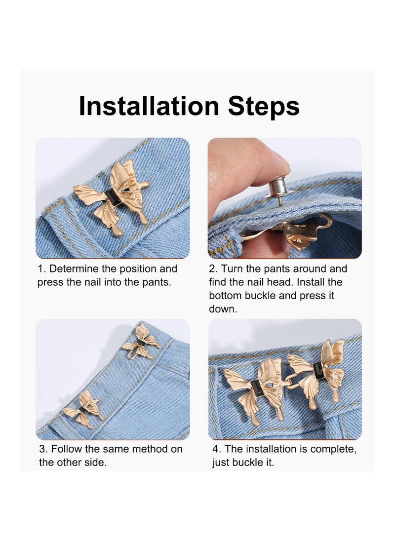 Generic - Adjustable Waist Buckle Extender Set, Jeans Nail Free Waist Extender Buttons for Pants, Perfect Fit Instant Button - Image 1
