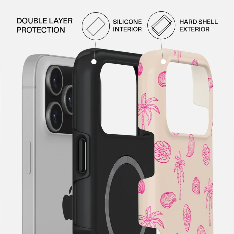 BURGA iPhone 17 Pro Max Beach Please Premium Case Compatible with Hybrid Dual-Layer Hard Shell + Silicone Protection - Scratch-Resistant Shockproof Mobile Cover