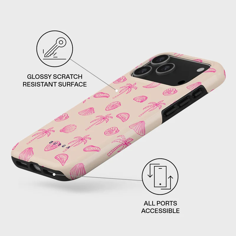 بورجا جراب فاخر من Beach Please لهاتف iPhone 17 Pro Max متوافق مع هيكل صلب مزدوج الطبقات هجين + حماية من السيليكون - غطاء محمول مقاوم للخدش والصدمات