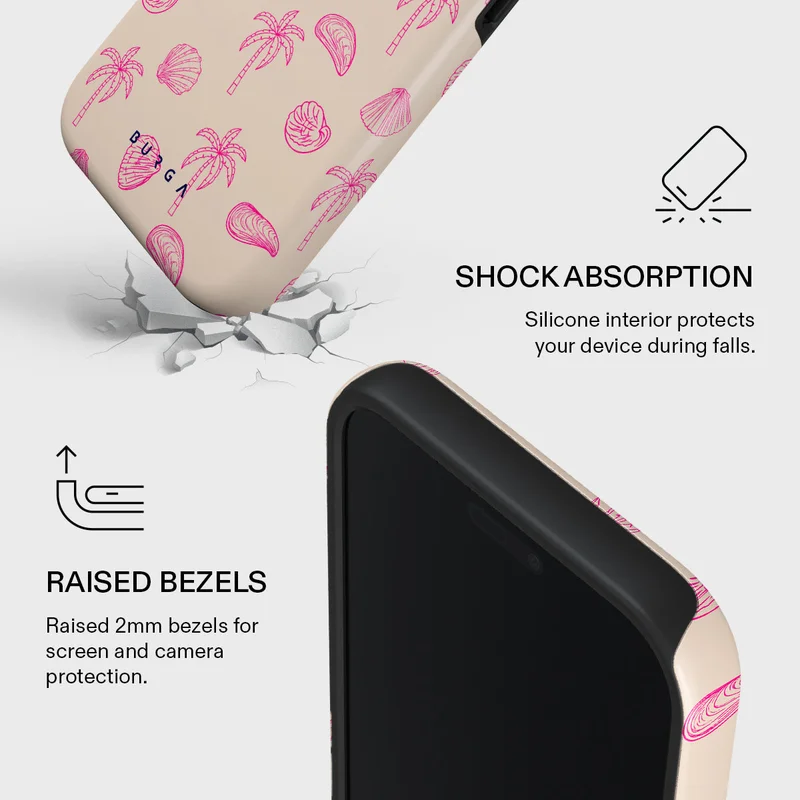 بورجا جراب فاخر من Beach Please لهاتف iPhone 17 Pro Max متوافق مع هيكل صلب مزدوج الطبقات هجين + حماية من السيليكون - غطاء محمول مقاوم للخدش والصدمات