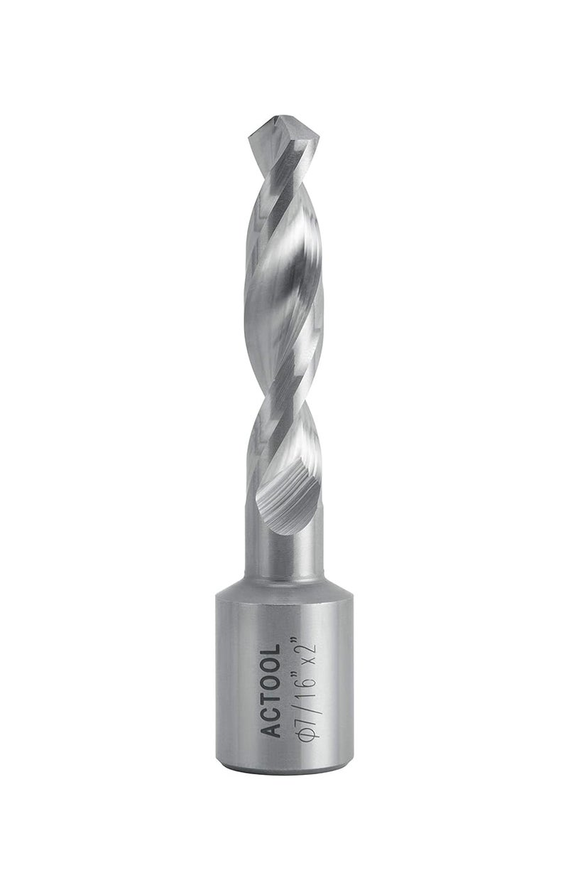 ACTOOL 7/16''Diameter x 2'' Depth of Cut HSS Solid Drill with 3/4'' Weldon Shank,HSS Fully Ground Drill - Image 1
