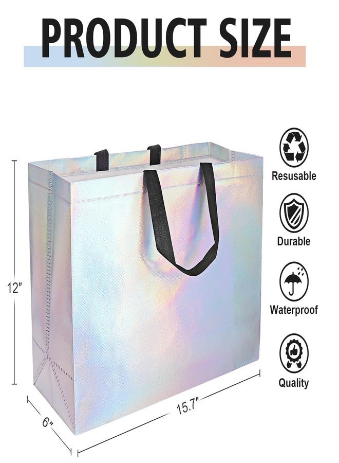 Hugro Tarfive 【12-Pack Shiny Color】 Reusable Gift Bags with Handles, Bulk Goodie Bags for Easter, Baby Shower,Kids Birthday, Party Favors, Wedding, Holiday Goodie | 16x6x12 Inches | 12 Premium Shiny Color Bag | Eco-Friendly - Image 2
