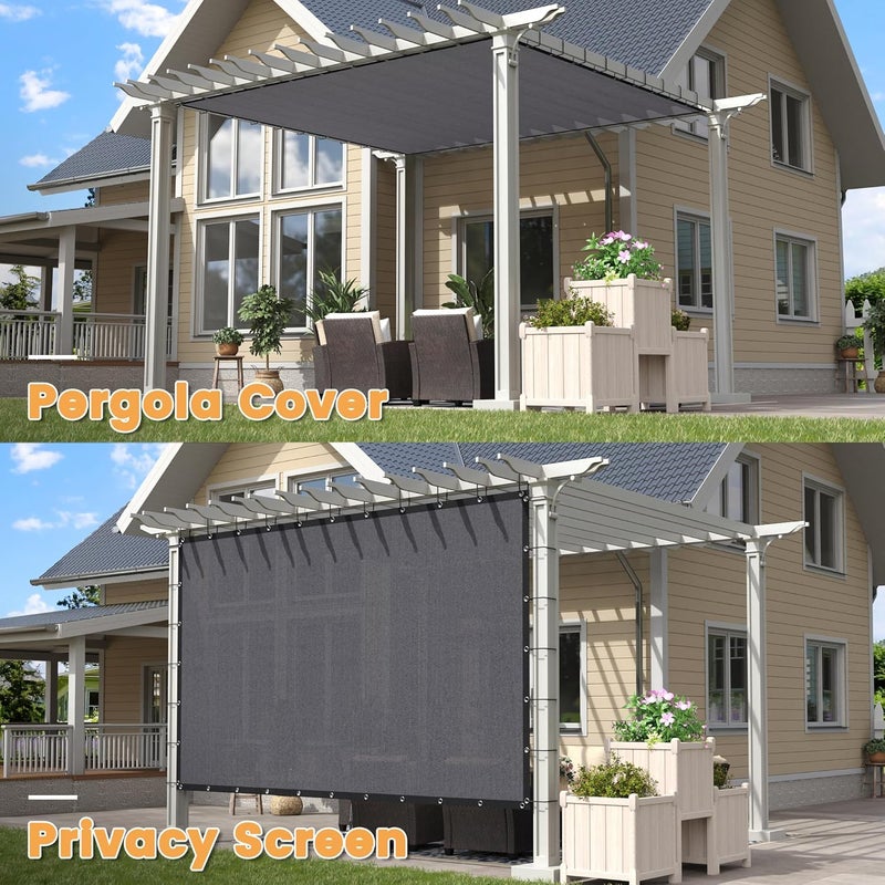 VICLLAX Shade Fabric Sun Shade Cloth Privacy Screen with Grommets for Patio Garden Pergola Cover Canopy 10x20 FT, Grey - Image 5