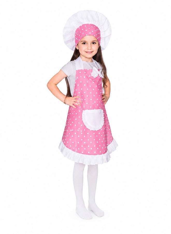 Toy Land Kids Chef Apron and Hat Set – Cooking Roleplay Costume for Girls of age 8 to 9 years - Image 2