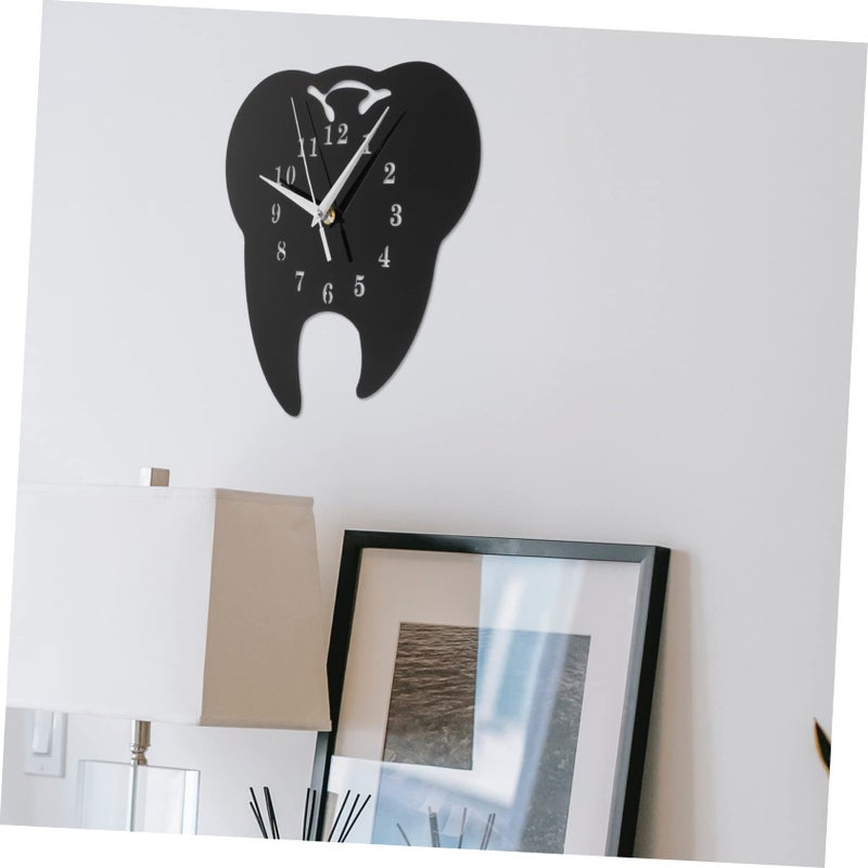 ساعة حائط قديمة على شكل سن صامتة غير متكررة ديكور للمنزل - Image 4