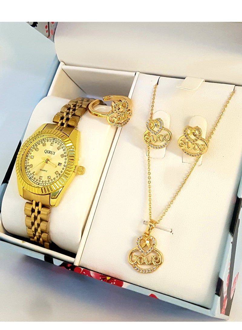 Women's watch and jewelry set