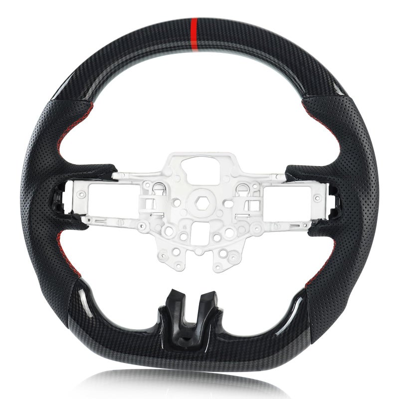 Voonke Steering Wheel for Mustang Black HydroDip Carbon Fiber Dshaped Flatbottom Preforated Leather Grip Steering Wheel For Mustang EcoBoostGTShelby GT350GT350R 20152017 - Image 3