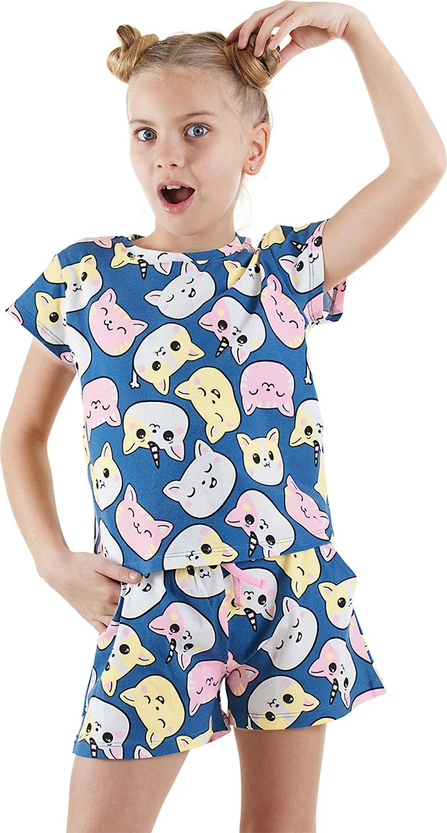 Denokids Cute Cats T-Shirt Shorts Set
